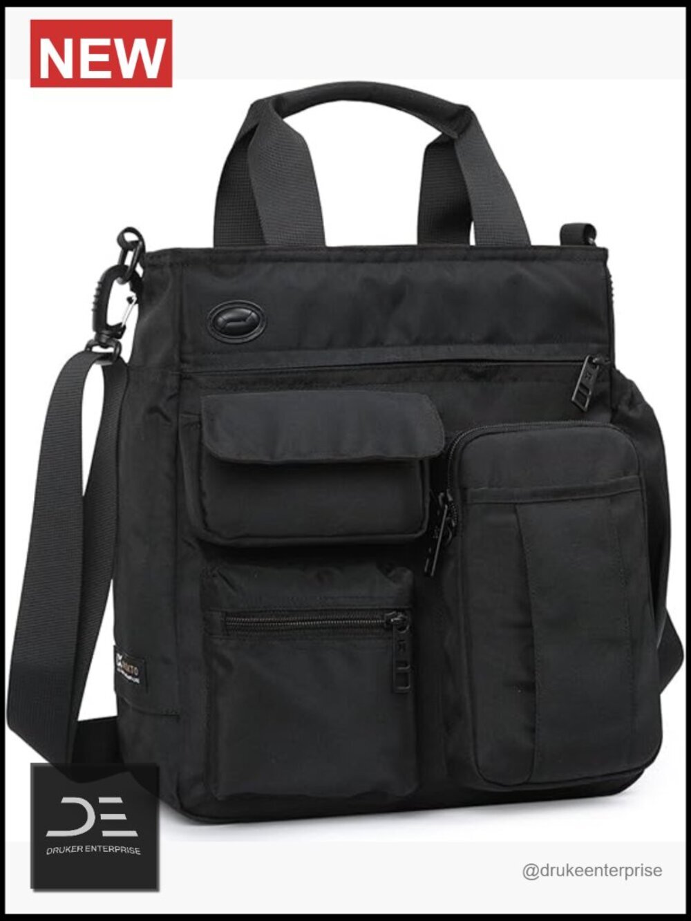 Waterproof Laptop Messenger Bag with Multi-layer Honeycomb Mesh Back Pad